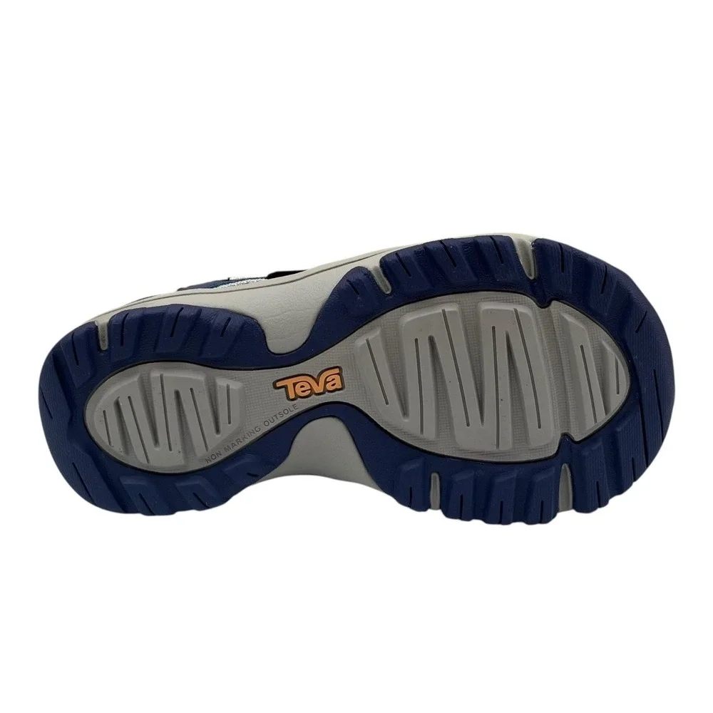 Teva Manatee Boys Girls Sport Sandals Size 11 Gray Navy Blue Closed Toe Shoes